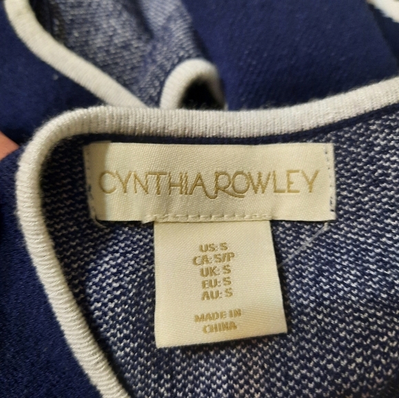 NWT Cynthia Rowley Navy Blue Floral Maxi Dress SMALL - Picture 7 of 11